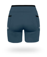 Cargar imagen en el visor de la galería, Short Pro Running Dama Largo Azul cenizo
